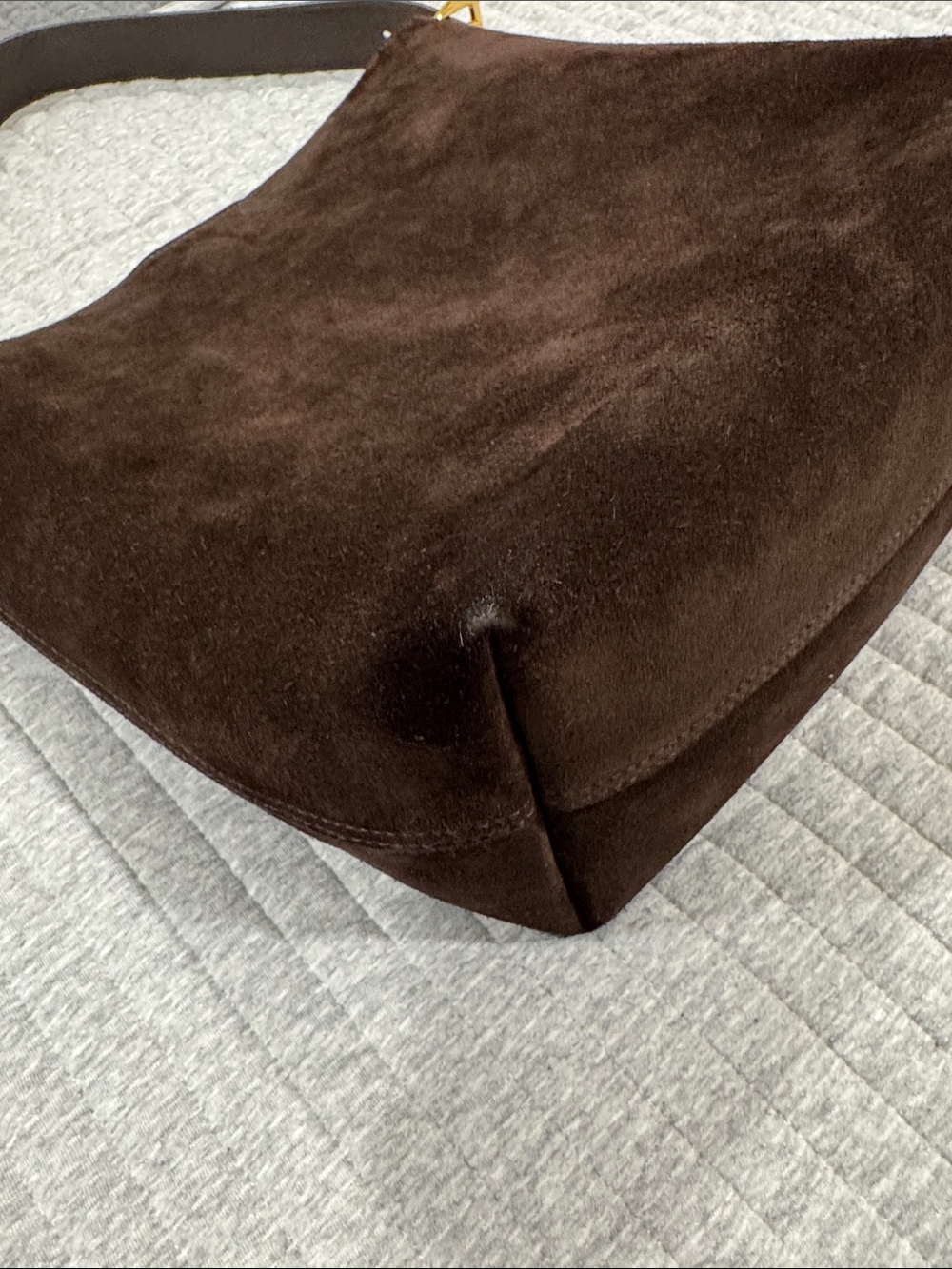 Madewell The Essential Bucket Tote in Dark Carob genuine suede leather - Picture 6 of 12